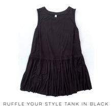 Load image into Gallery viewer, Ruffle Your Style Tank in Black