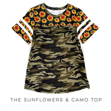 Load image into Gallery viewer, The Sunflowers & Camo Top