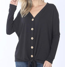 Load image into Gallery viewer, Knot To Worry Top in Black