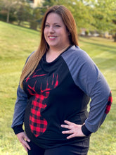 Load image into Gallery viewer, Oh Deer Plaid Top