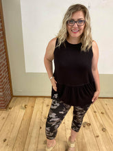 Load image into Gallery viewer, Ruffle Your Style Tank in Black