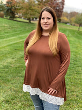 Load image into Gallery viewer, A Little Hint of Lace Top in Light Brown