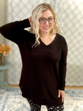 Load image into Gallery viewer, Stay True to You Waffle Knit Sweater in Black