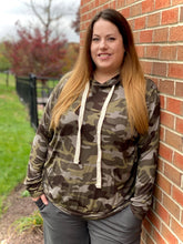 Load image into Gallery viewer, Cozy Days Camo Hoodie in Army Green