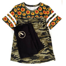 Load image into Gallery viewer, The Sunflowers & Camo Top