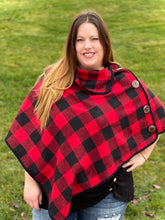 Load image into Gallery viewer, Warm Your Days Poncho in Red