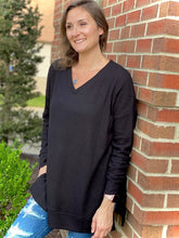 Load image into Gallery viewer, Stay True to You Waffle Knit Sweater in Black