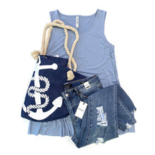 Load image into Gallery viewer, Anchors Away Beach Bag