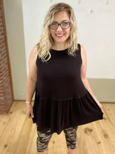 Load image into Gallery viewer, Ruffle Your Style Tank in Black