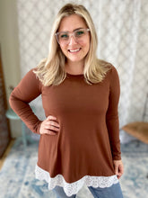 Load image into Gallery viewer, A Little Hint of Lace Top in Light Brown