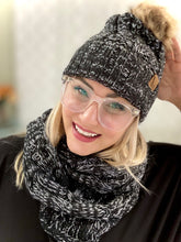 Load image into Gallery viewer, My Heathered Black Infinity Knit Scarf