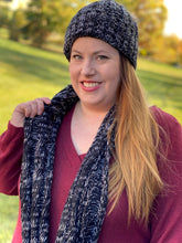 Load image into Gallery viewer, My Heathered Black Infinity Knit Scarf