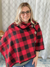 Load image into Gallery viewer, Warm Your Days Poncho in Red