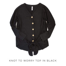 Load image into Gallery viewer, Knot To Worry Top in Black