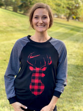 Load image into Gallery viewer, Oh Deer Plaid Top