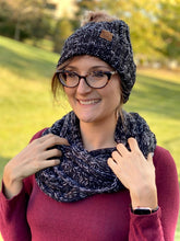 Load image into Gallery viewer, My Heathered Black Infinity Knit Scarf
