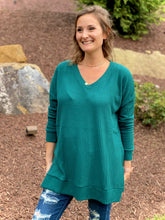 Load image into Gallery viewer, Stay True to You Waffle Knit Sweater in Deep Green