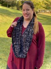 Load image into Gallery viewer, My Heathered Black Infinity Knit Scarf