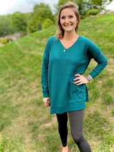 Load image into Gallery viewer, Stay True to You Waffle Knit Sweater in Deep Green
