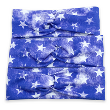 Load image into Gallery viewer, Distressed Royal Blue Stars Headband