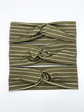 Load image into Gallery viewer, Dark Olive Stripe Headband