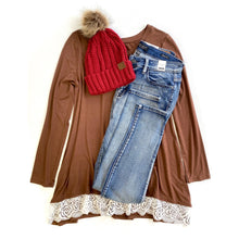 Load image into Gallery viewer, A Little Hint of Lace Top in Light Brown