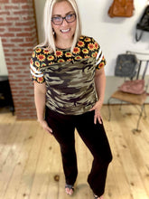 Load image into Gallery viewer, The Sunflowers & Camo Top