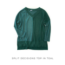 Load image into Gallery viewer, Split Decisions Top in Teal