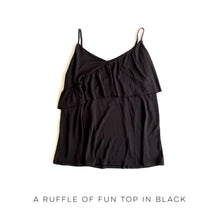 Load image into Gallery viewer, A Ruffle of Fun Tank in Black