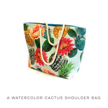 Load image into Gallery viewer, A Watercolor Cactus Shoulder Bag