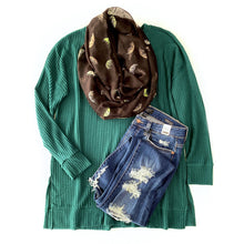 Load image into Gallery viewer, Stay True to You Waffle Knit Sweater in Deep Green