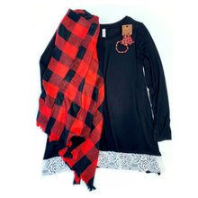 Load image into Gallery viewer, My Cozy & Cute Plaid Poncho in Red