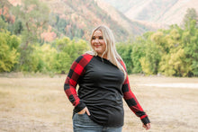 Load image into Gallery viewer, Cuddle Weather Red Plaid Top- Black