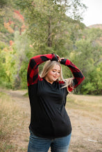 Load image into Gallery viewer, Cuddle Weather Red Plaid Top- Black