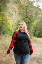 Load image into Gallery viewer, Cuddle Weather Red Plaid Top- Black