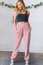 Load image into Gallery viewer, Rose Woven Airflow Wide Waistband Jogger