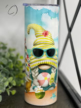 Load image into Gallery viewer, PREORDER: Beach Gnomes UV Color Changing Skinny Tumbler
