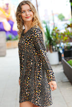 Load image into Gallery viewer, Feeling Adorable Black Ditzy Floral Long Sleeve Babydoll Dress
