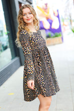 Load image into Gallery viewer, Feeling Adorable Black Ditzy Floral Long Sleeve Babydoll Dress
