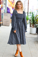 Load image into Gallery viewer, Keep You Close Black Smocking Ditsy Floral Woven Dress
