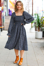 Load image into Gallery viewer, Keep You Close Black Smocking Ditsy Floral Woven Dress
