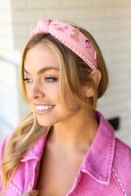 Load image into Gallery viewer, Barbie Pink Pearl Embellished Top Knot Headband
