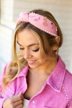Load image into Gallery viewer, Barbie Pink Pearl Embellished Top Knot Headband
