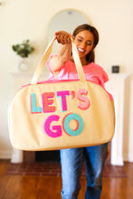 Load image into Gallery viewer, Hot Pink &quot;LET&#39;S GO&quot; Embroidered Weekender Bag
