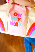 Load image into Gallery viewer, Pink &quot;On My Way&quot; Embroidered Duffle Bag
