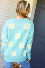 Load image into Gallery viewer, All For Love Mint Daisy Print Button Down Knit Cardigan
