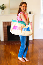 Load image into Gallery viewer, Turquoise &quot;Weekend&quot; Embroidered Duffle Bag
