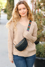 Load image into Gallery viewer, Black Quilted "LOVE" Strap Crossbody Sling Bag
