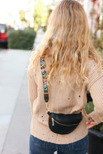 Load image into Gallery viewer, Black Quilted "LOVE" Strap Crossbody Sling Bag
