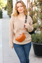 Load image into Gallery viewer, Camel Quilted "LOVE" Strap Crossbody Sling Bag
